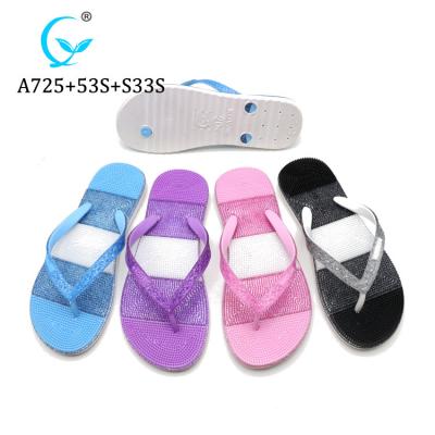 China Latest New Design Waterproof Fancy Massage Lady Slipper Ladies Shiny PVC Sandals for sale