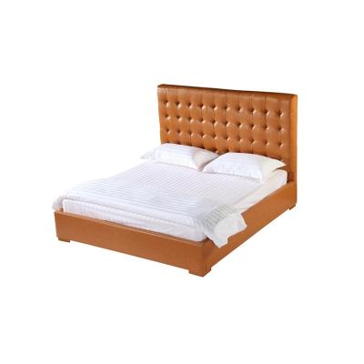 China King Size Leather Modern Minimalistic And Stable Home Bed Bedroom Furniture Customized Strong Soft Bed Wholesale for sale