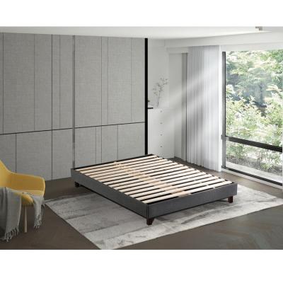 China KD Structure Heavy Support Bedroom Furniture OEM Size Bedstock Firm Wooden Bed Frame Luxury Double Bed Frame for sale