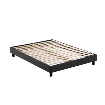 China KD Structure OEM Size Easily Assemble Modern Wholesale Wood Bedstead Queen Bed Frame Minimalist View for sale