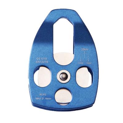 China Climbing Or Other Sport 28kN Single Aluminum Pulley For Rescue Tree Climbing for sale