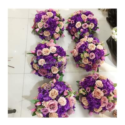 China Wedding Party Event Decoration Wedding Events Artificial Flower Decorative Purple 35cm Silk Centerpieces for sale