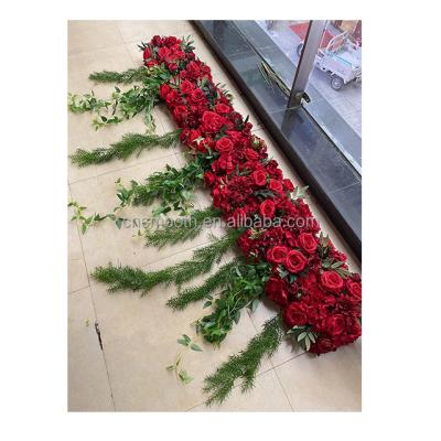 China Wedding Event Wedding Hanging Decorative Classic Red Artificial Flower Balls Flower Runners Table Centerpiece for sale