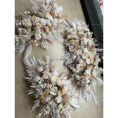 China Wedding Party Event Decoration Smooth Customized Wedding Events Backdrop Floral Arch Decorative Flowers for sale