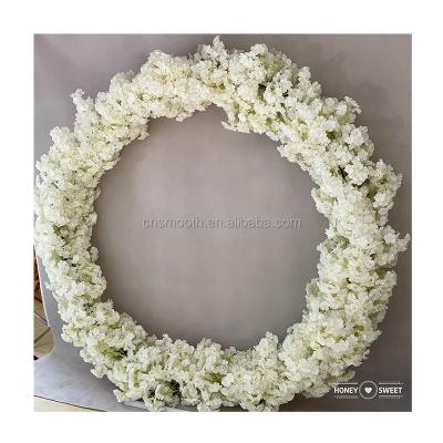 China Occasion banquet/party/wedding/banquet/decorative white floral artificial silk flower circle arch sweet hotel wedding for sale