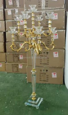 China High Quality Weddings Christmas Crystal Candle Holder Acrylic Candelabra Centerpiece for Wedding Table for sale