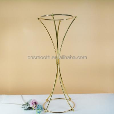 China Design Gold Metal Easy Decorative Soft Detachable Flower Stand For Table Centerpieces for sale