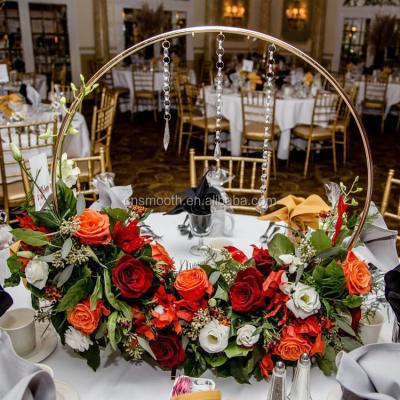 China Mental Wedding/Banquet/Hotel Wedding Floral Design Circle Metal Circle Centerpieces Flower Stand Decoration for sale