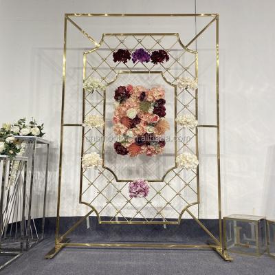 China Wedding / Banquet / Hotel Decoration Gold Stainless Steel Backdrop Metal Decorations Hotel Party Wedding Wedding Backdrop for sale