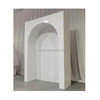 China Unique Romantic Wedding Events Decoration Arch White Acrylic Backdrop for sale