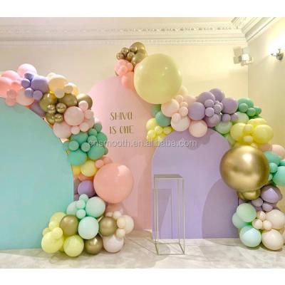 China Morden Wedding Supplies Arch Acrylic Flower Balloon Stand Backdrop Rainbow Background For Sale for sale