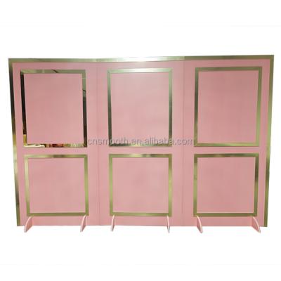 China Morden Pink Acrylic Wedding Backdrop Panel Decoration Wall Acrylic Arch Backdrop Event for sale