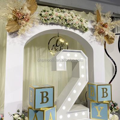 China Hot Sale White Acrylic Wedding Arch Backdrop Flower Stand Stage Backdrop For Wedding for sale