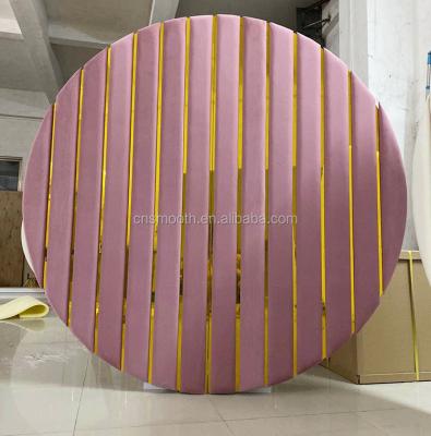 China Acrylic Wedding Baby Shower Wall Frame Round Velvet Backdrop Acrylic Pink Flower Stand for sale