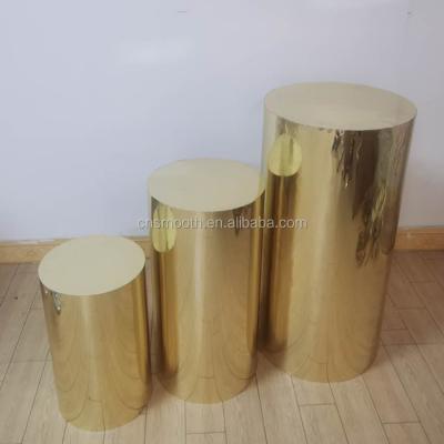 China Cheap Morden Cake Display Stand Light Gold Metal Iron Round Pedestals for sale