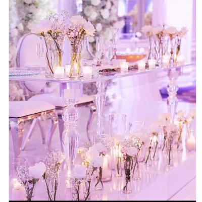 China Acrylic SMOOTH Furniture Outdoor Event Party Use Wedding Clear Acrylic Table In Sale for sale