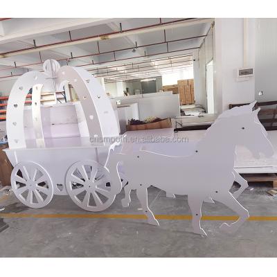 China Unique Romantic Smooth White PVC Cinderella Wedding Decoration Pumpkin Carriage With Horse for sale