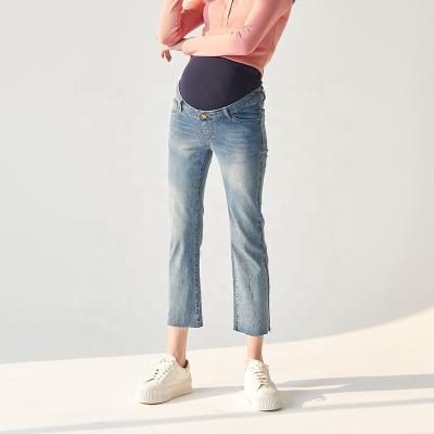 China Anti-allergy Fashion High Quality Maternity Jeans Pregnant Stretch Ankle Clothes Maternity for sale