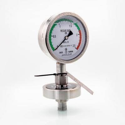 China SUS304 diaphragm sealed pressure gauge, high viscosity pressure, corrosion resistant pressure gauge for sale