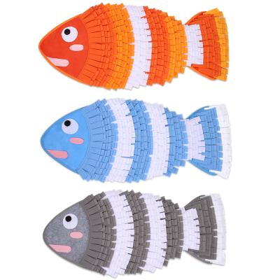 China 2021 Breathable Supplies Lovely Cat Nest Fish Shape Summer Washable Mat Pet Bed Pet Pet Sniffing Mat for sale