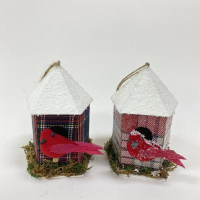 China Hot Popular Christmas Gift 2022 New Products Christmas Paper Two Options Red Birds' Nest Christmas Ornaments Home Decoration Ornaments for sale