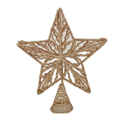 China Wholesale Gold Baked Wire Spring Christmas Tree Bestselling Top Star Europe and America for sale