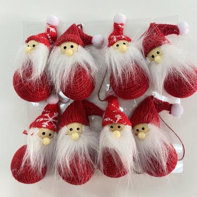 China 2022 Foam and Fabric Christmas Tree Hanging Ornaments Handmade Christmas Gnome Plush Doll Pendants for Christmas Decor for sale