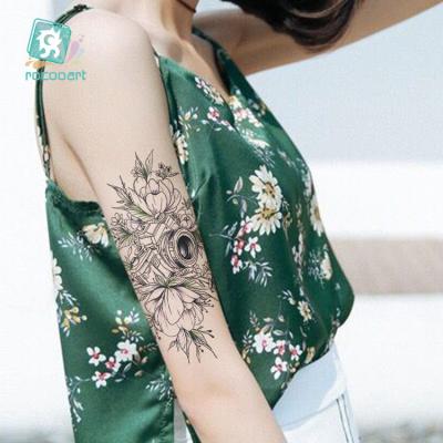 China Hot Sale Temporary Flower Temporary Tattoo Designs Small Arm Flower Tatoo Waterproof Body Art Sticker Women. for sale