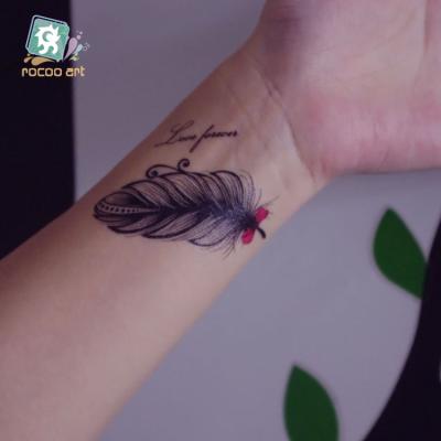 China Good quality temporary feathers adhesive cmyk peacock body temporary tattoo for sale