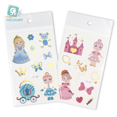 China Temporary Temporary Tattoos for Kids Girls, Princess Birthday Decorations Princess Birthday Party Supplies Metallic Glitter Flash Tattoos for sale