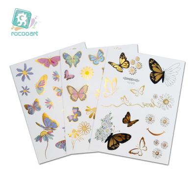 China Metallic Flash Tattoos New Temporary Butterfly Gifts For Women Kids 3D Tattoos Colorful Body Art Temporary Tattoos For Girls for sale