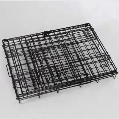 China Stored Square Dog Cage Travel Crate 42 Inch Foldable Portable Puppy Cat Dog Crate With Tray Wholesale Dog Cages Kennel With Tray for sale