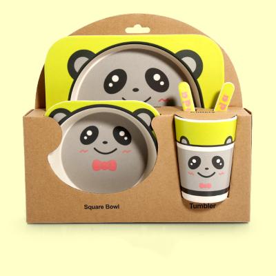 China Children's soup bowl dinnerware set bamboo fiber kitchen restaurant tableware panda healthy environment-friendly kids bowl for sale