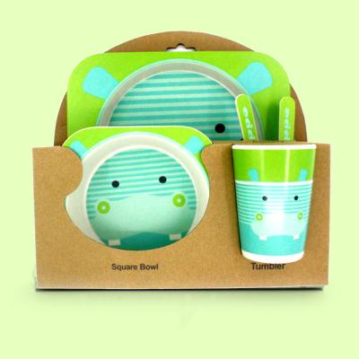 China Healthy Degradable Restaurant Tableware Children's Bamboo Fiber Bamboo Fiber Restaurant Children's Kitchen Tableware Set ECO Day Gift for sale