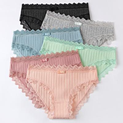 China Antibacterial Hot Japanese Cute Solid Cotton Stockings Girls Sexy Panties With Seamless Lace for sale