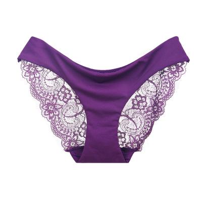 China Antibacterial lace sexy ladies hollow out underwear seamless low-waist women's panties sexy briefs for women for sale