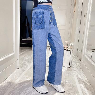 China Autumn New Girl Spring Long Pants Korean Fashion Casual Children's Jeans Spring Spiky Trend Of Breathable Wide-leg Girls Clothing for sale