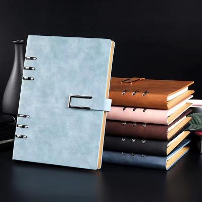 China office & School Pen A5 Six Hole Business Office Notebook PU Leather Loose Leaf Notebook Hard Cover Notebook With Magnetic Buckle for sale