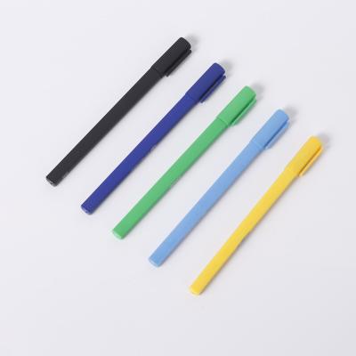 China office & School Promotional Pen Custom Logo Square Pen Rubber Plastic Promotional Ballpoint Pen With Logo for sale