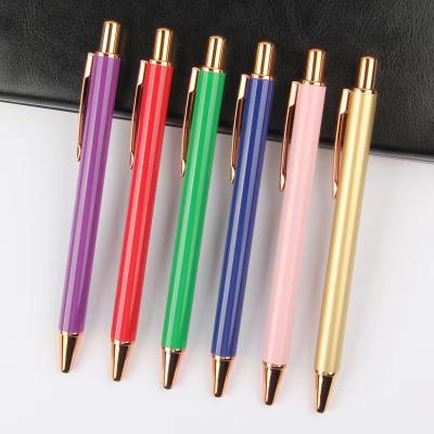 China office & School Pen High Quality Business Pen Metal Body Ballpoint Pen Fancy Color Promotional Click Pen Customized for sale