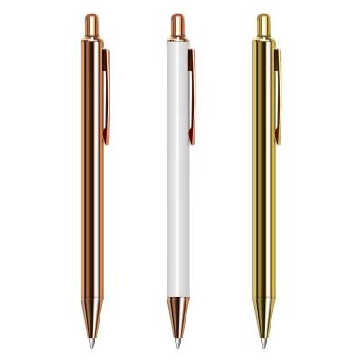 China office & School Pen Hot Sales Gift Heat Transfer Logo Metal Pen Advertising Metal Full Color Printed Ball Pen for sale