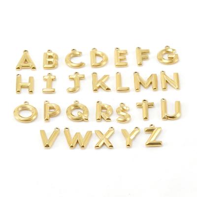 China TRENDY Custom Jewelry A To Z Alphabet Diy Pendant Initial Charm Simple Solid Gold Jewelri 18k Letter Necklace for sale