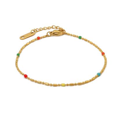 China CLASSIC Fashion 14k Gold Plated 7 colors Drips Oil  Jewelry Sets Necklace Bracelet  For Women for sale