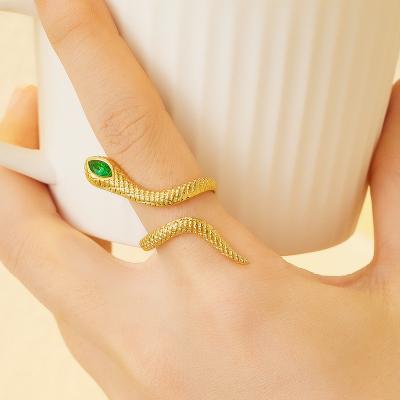 China TRENDY Fashion Wholesale Snake Ring Personalized 316L Stainless Steel 18K Gold Ring for sale