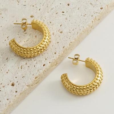 China CLASSIC Stainless Steel Fashion Personality C-Shaped Minimalist Earrings 18K Gold Earrings for Women for sale