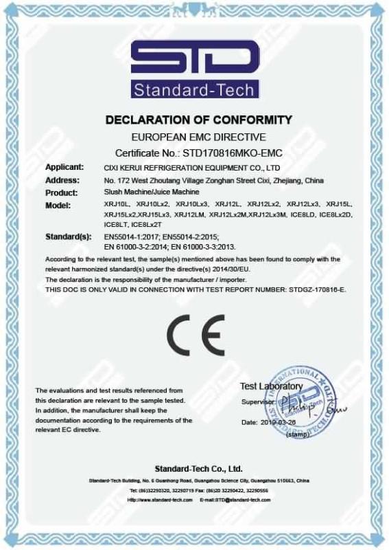 CE - Cixi Kerui Refrigeration Equipment Co., Ltd.