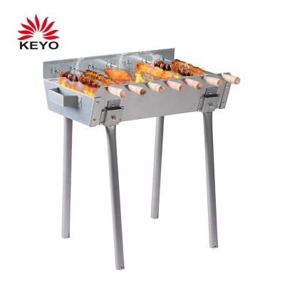 China Rotary BBQ Grill BBQ Kebab Grills 21 Inch Manual Stainless Steel Charcoal Shish Skewer BBQ Kebab Grills for sale