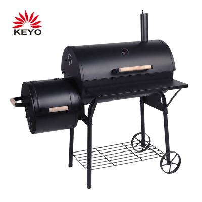 China KEYO Offset Easily Collected Smoker Grills Wood Pellet Burning Heavy Duty Charcoal BBQ Grills With Chimney for sale