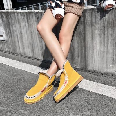 China Breathable Fur One Snow Boots Women In A 2021 Winter Depot Inside The Plus Size Short Platform Tube Fur Raised Shoes for sale