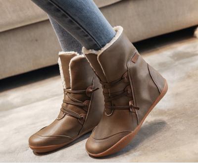 China New breathable female British boots TX style shorts spring and autumn boots single mid-tube thick-soled Chelsea boots for sale